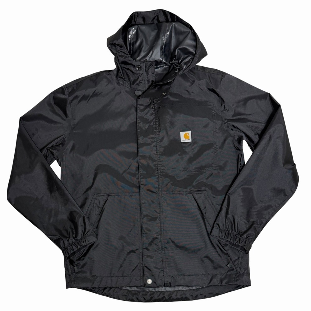 Carhartt Storm Defender Jacket Mens S Black Hooded Rain Waterproof 103510-001